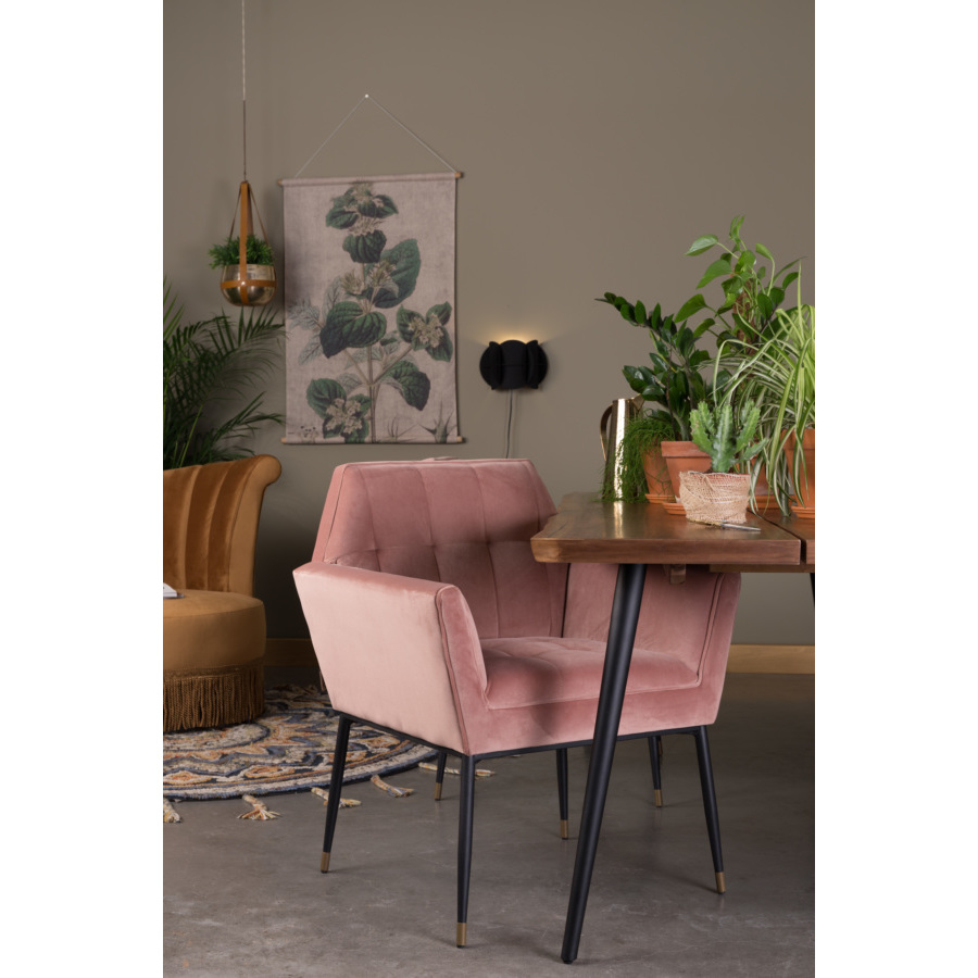 Кресло Kate розовое высокое под бархат на тонких ножках Dutchbone 1200152 - Вид №2
