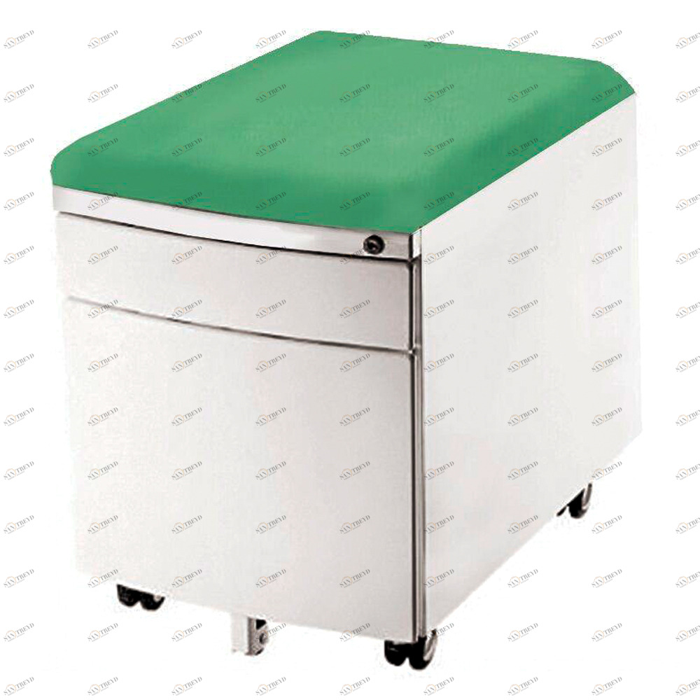 Тумбочка с колесами белая, зеленая подушка A/C Pure COMF-PRO  336243 Белый;зеленый Santreyd 