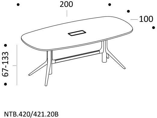 ICF Прямоугольный стол для совещаний, регулируемый по высоте, с системой управления кабелями Notable sun-id-1370700 - Вид №24