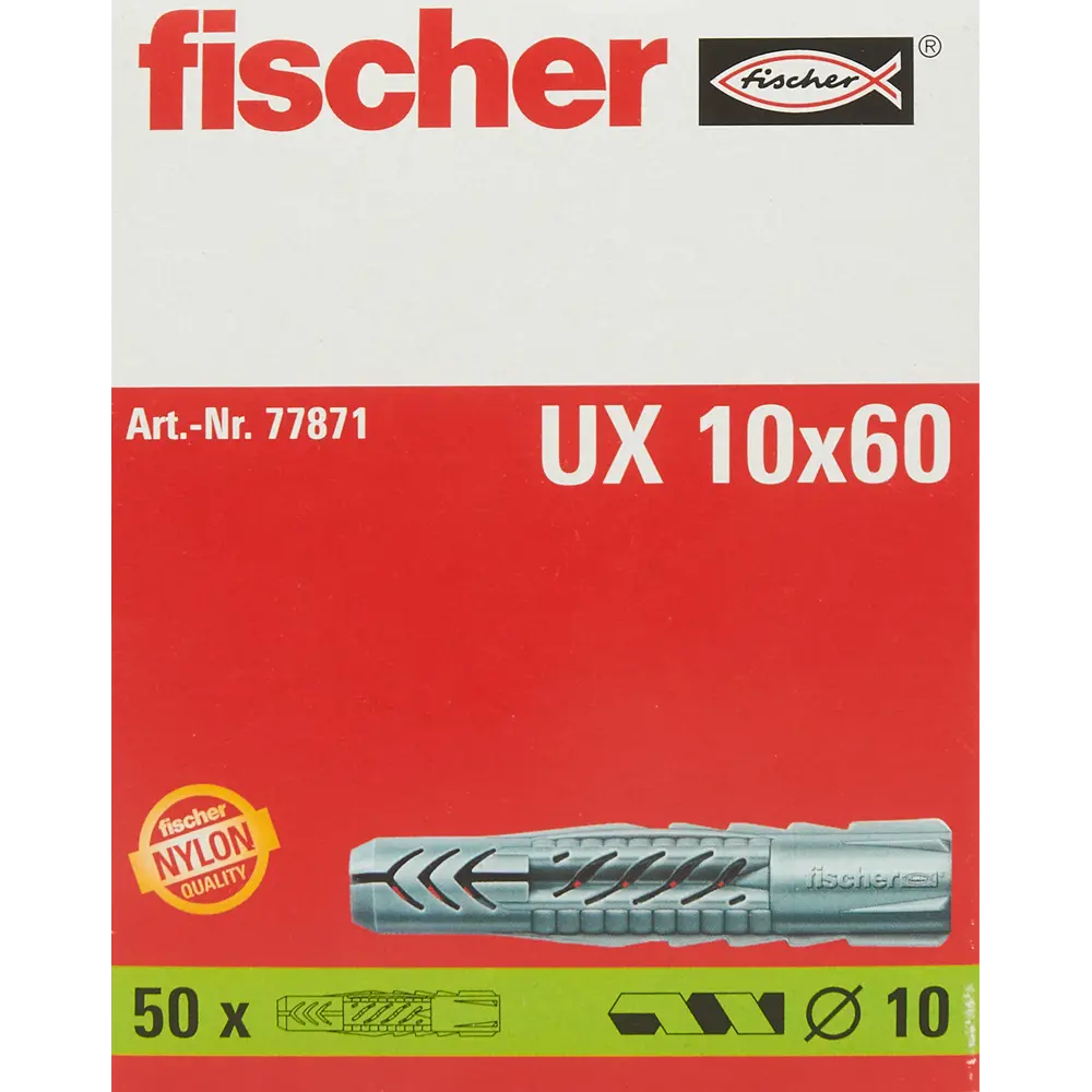 Дюбель для всех типов стен Fischer UX 10x60 мм нейлон цвет серый 50 шт. 82160551 STLM-2166855  - Вид №3