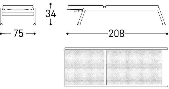 Varaschin Садовая кушетка с откидной спинкой batyline® Victor 2822t - Вид №11