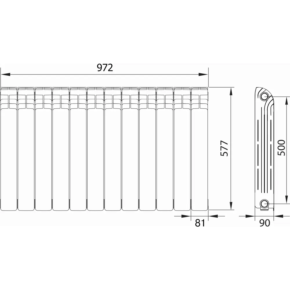 Алюминиевый радиатор EQUATION 12 секций для эффективного отопления 18360637 STLM-0010514 - Вид №5