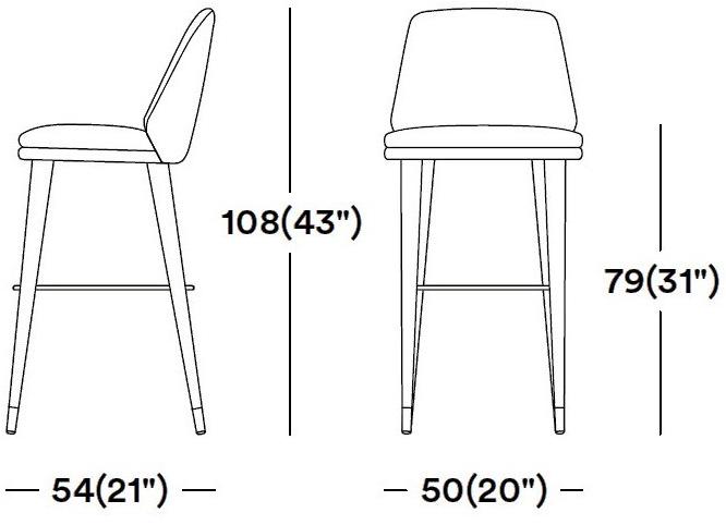Tirolo Кожаный табурет со спинкой и подставкой для ног Meg 071 sg - Вид №2