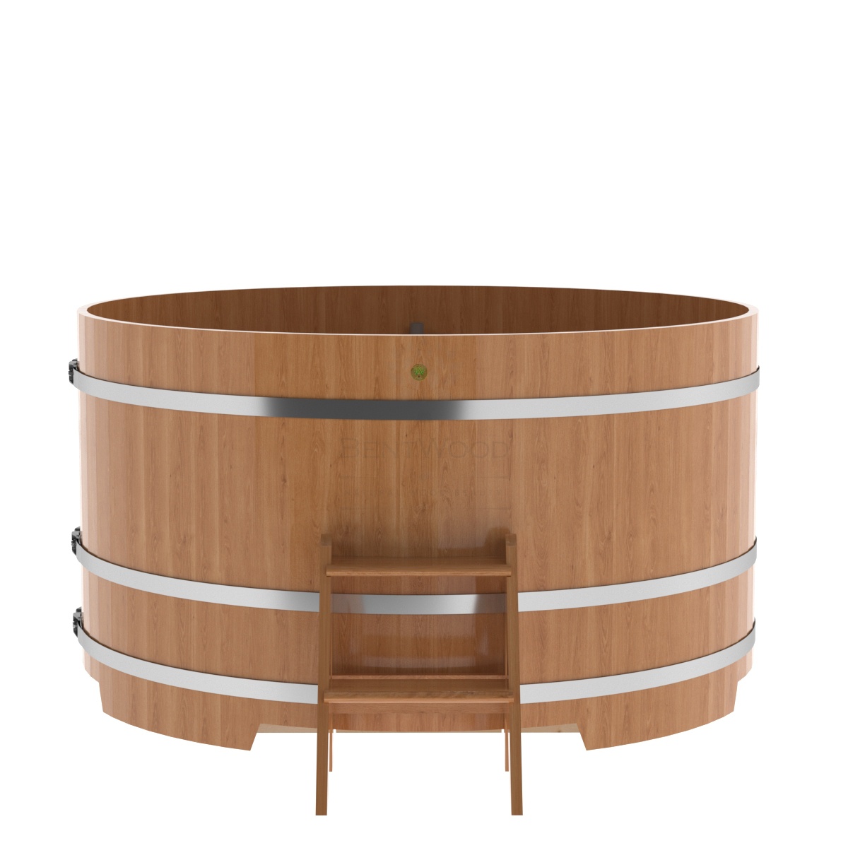 1335 Купель круглая из дуба d=1,80х1,0 натуральная Alyarus  - Вид №3