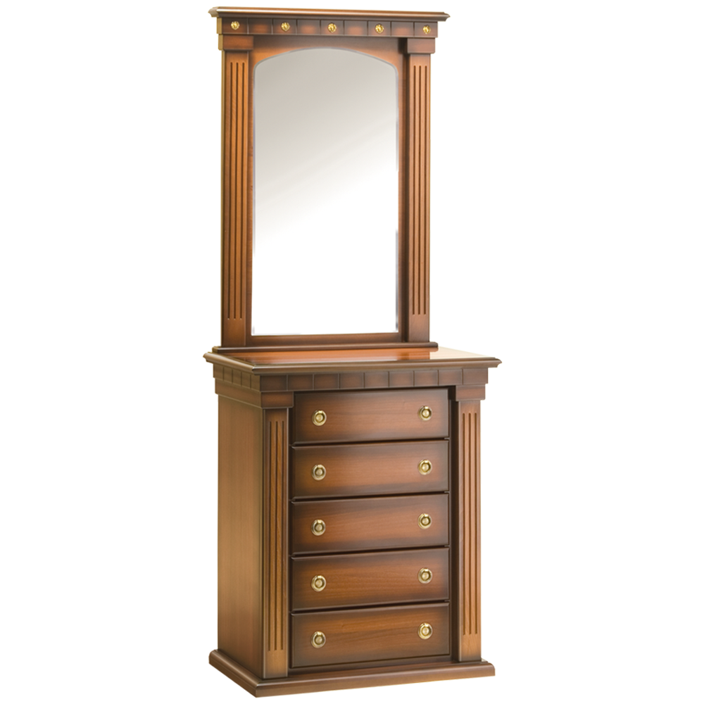 11146,71002 Комод с зеркалом Тауэр Орех BOGACHO 4627138194652, 4627138191040