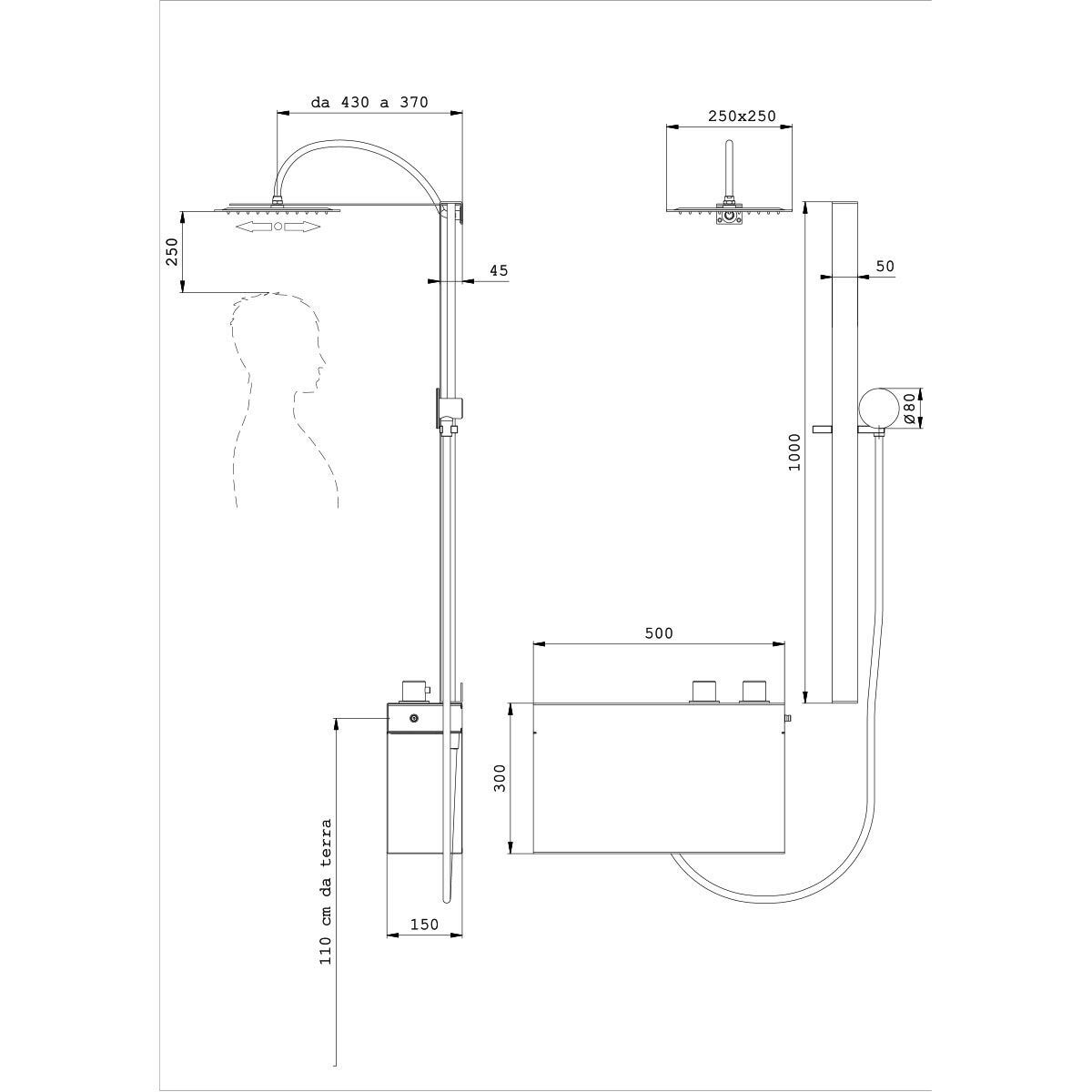 Стержень из нержавеющей стали с ручным душем Cropelli Alyssia ARCH-00026928 - Вид №38