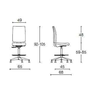 Ткань 5 спиц офисный стул с колесами Diemme Five ARCH-00069110 - Вид №3
