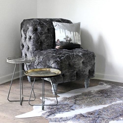 Mineheart Модульная скамья из тафтинговой кожи Miss chester Fur/005-lea-s//vel-s - Вид №2