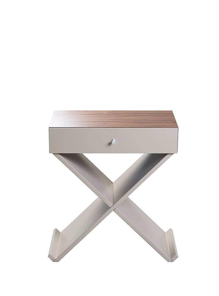 Прикроватная тумбочка дизайнерская серая Bonn BRAGIN DESIGN  256381 Серый  - Вид №1