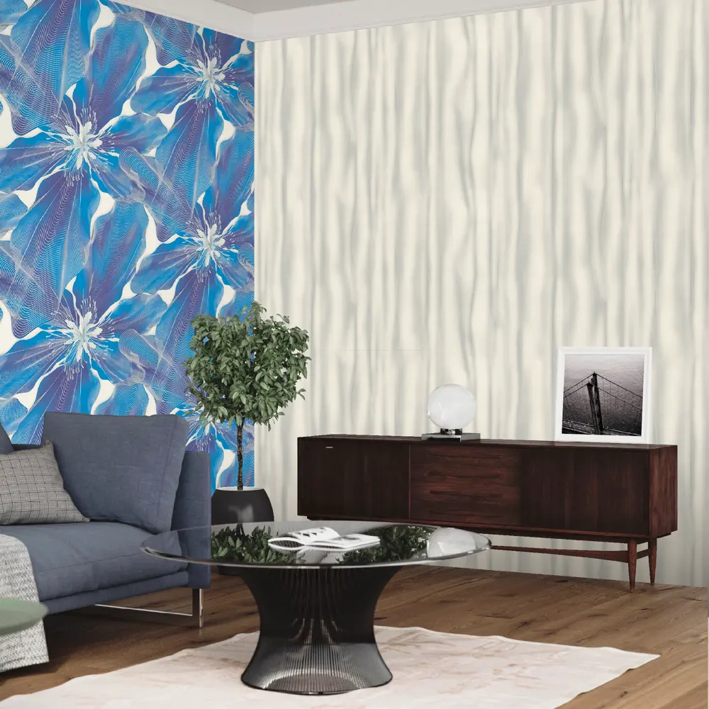 Обои флизелиновые Euro Decor Glossy синие 1.06 м ED7171-20 85310007 STLM-2038897 - Вид №3