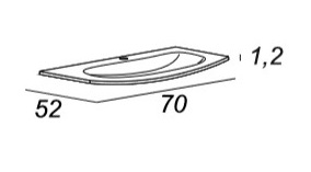 Мебель для ванной CEZARES VAGUE 70 Grigio lucido 54854 - Вид №5
