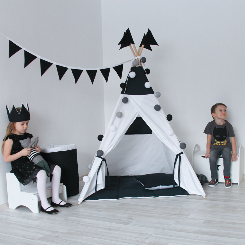 Игровой коврик для вигвама Black&White VAMVIGVAM BLACK&WHITE 281596 Белый;черный Santreyd  - Вид №1