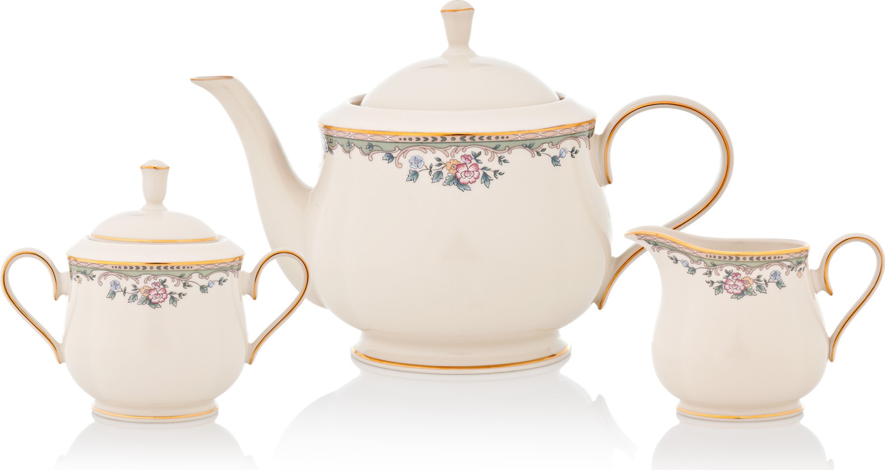 10665587 Lenox Набор из молочника, сахарницы и чайника Lenox "Весенняя аллея" Фарфор 