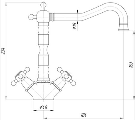 19492 Смеситель Migliore Revival - Вид №1