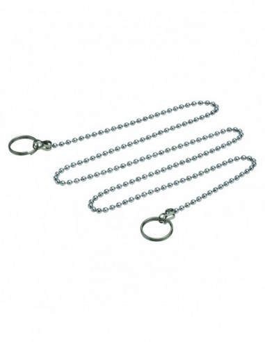 008400 000 01  В комплект входят разрезные кольца из бисерной цепочки, Д. 3,2 мм, Л. 700 мм, нержавеющая сталь Valentin Хром  - Вид №1