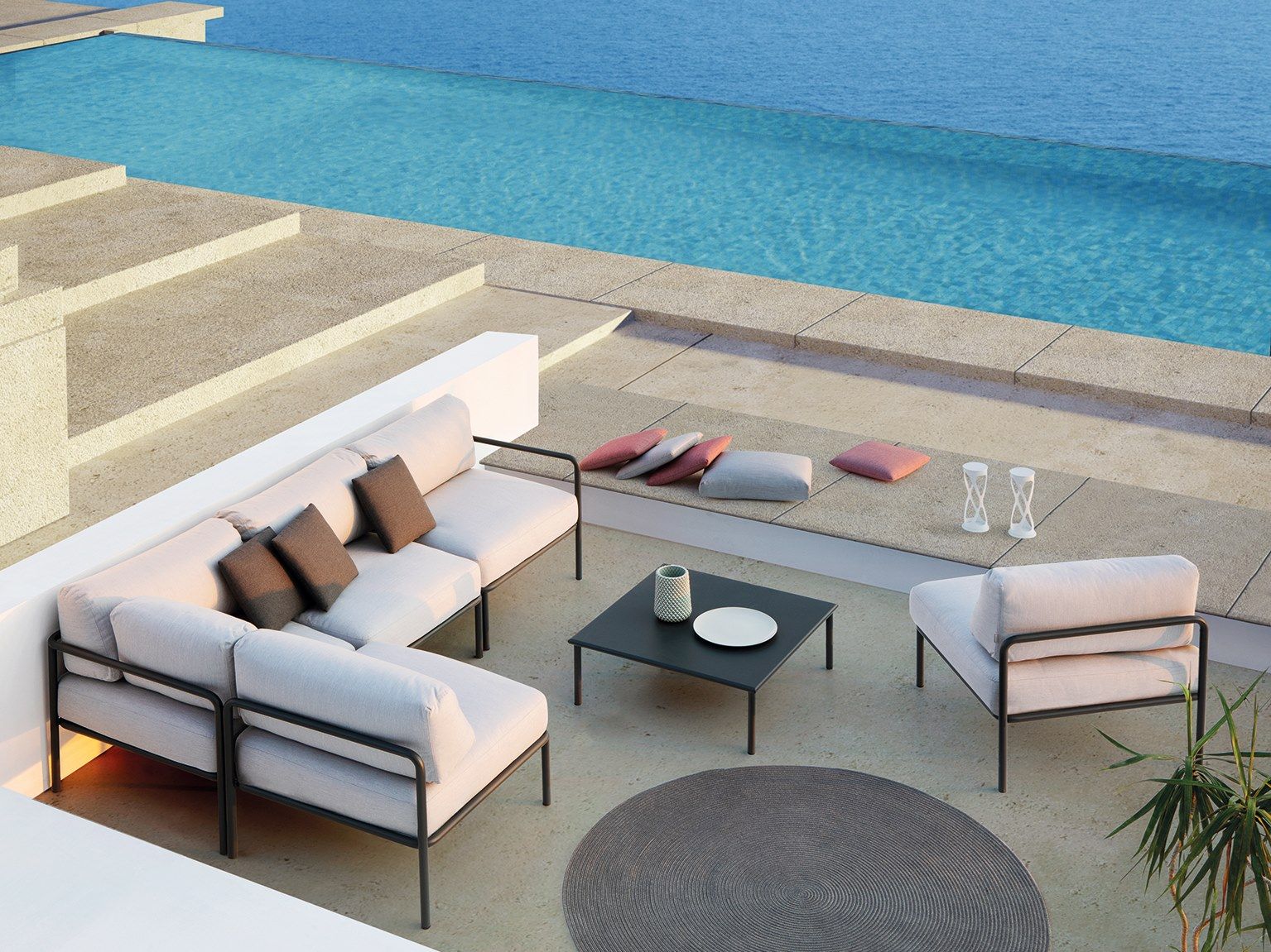 Акриловая ткань угловой садовый стул Vermobil Майами ARCH-00074968 - Вид №3