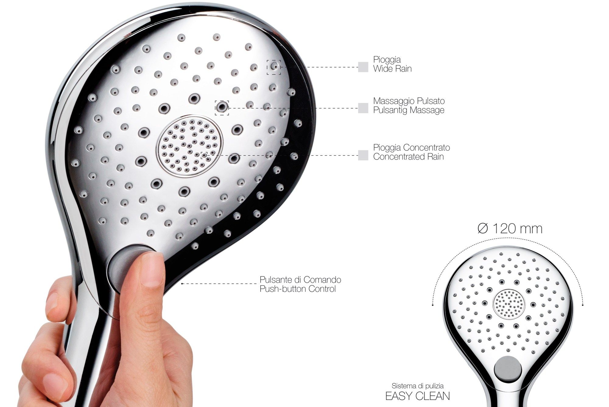 Ручной душ с системой защиты от накипи Bossini Syncronia ARCH-00126216 - Вид №3