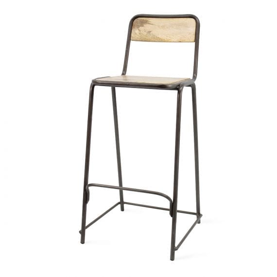 081114 Высокий деревянный барный стул Francisco Segarra Leo Santreyd