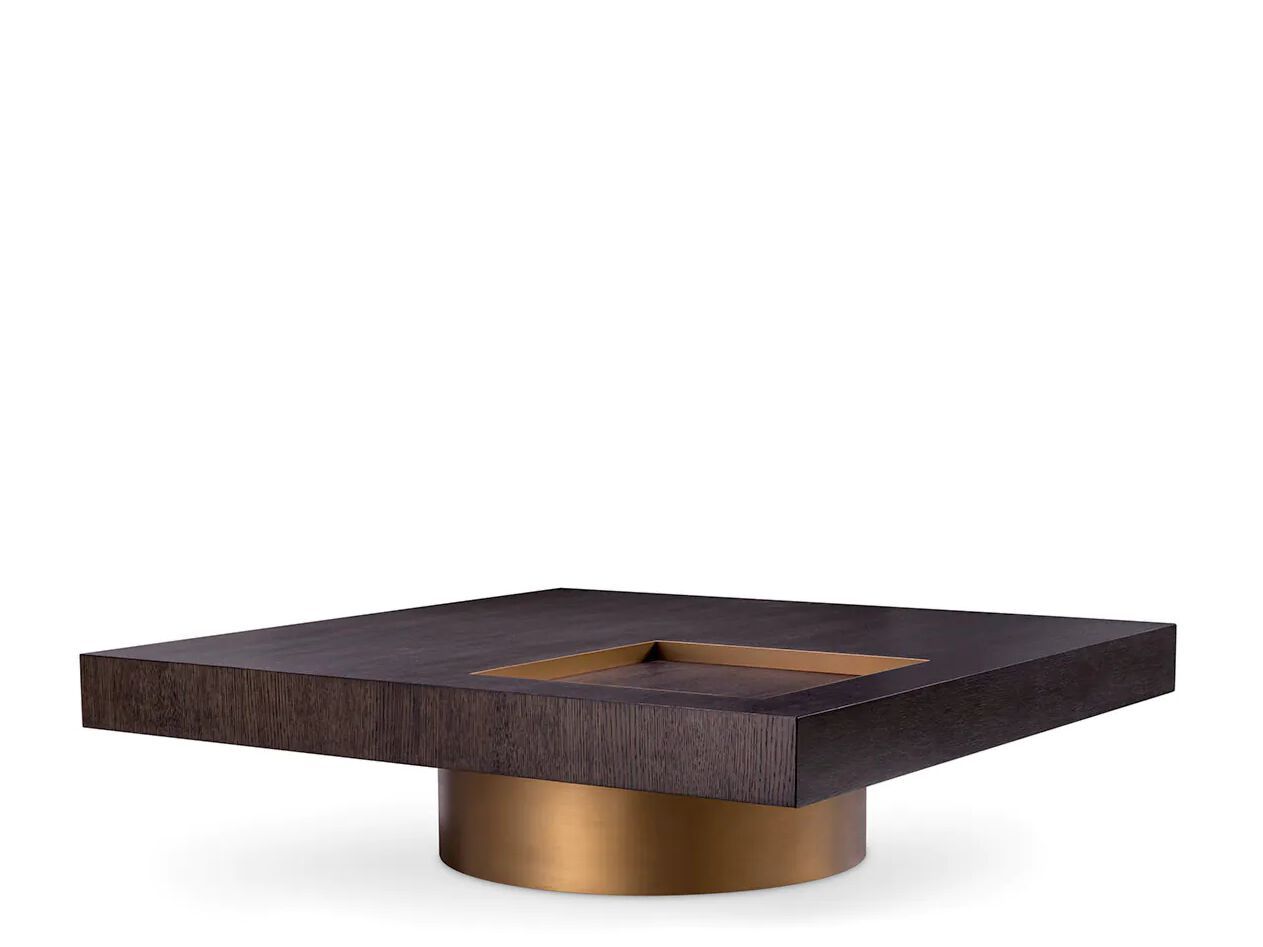 Деревянный и металлический низкий квадратный журнальный столик Eichholtz OTUS ARCH-00145375