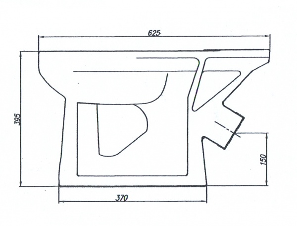 1015170 Приставной унитаз напольный Белый Лобненский Стройфарфор  Россия  - Вид №1