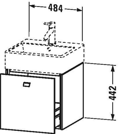 BR405204949 Тумбочка подвесная Brioso #BR4052 484 x 459 мм Графит матовый, декор Duravit - Вид №1