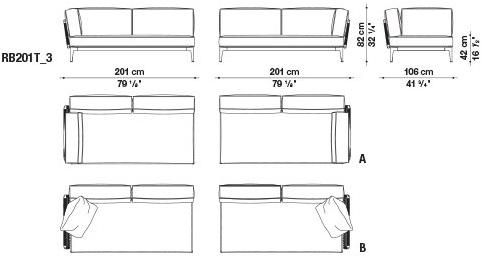 B&B Italia Outdoor 3-х местный тканевый садовый диван Ribes sun-id-1376958 - Вид №19