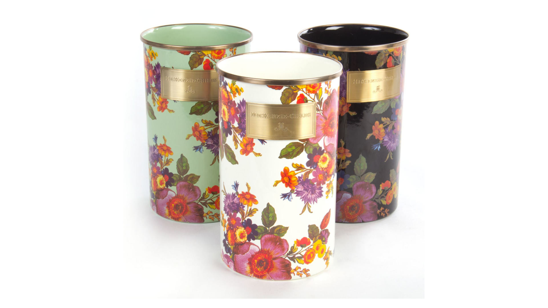 10654418 Mackenzie-Childs Держатель для столовых приборов (белый) Flower Market 13x22 Сталь  - Вид №1