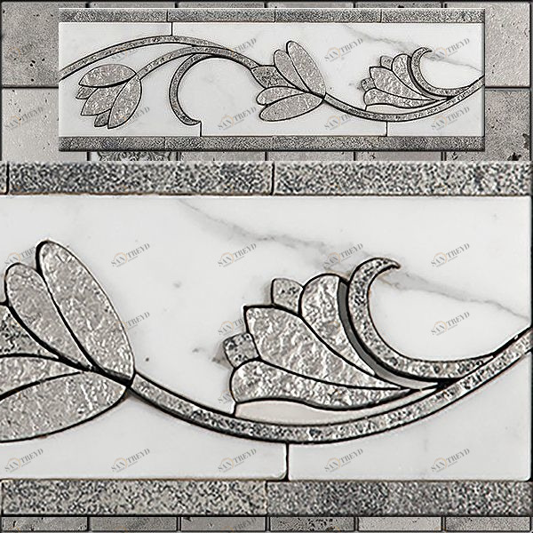 БОРДЮР ИЗ МРАМОРА TL-2 SKALINI FLORAL TL2