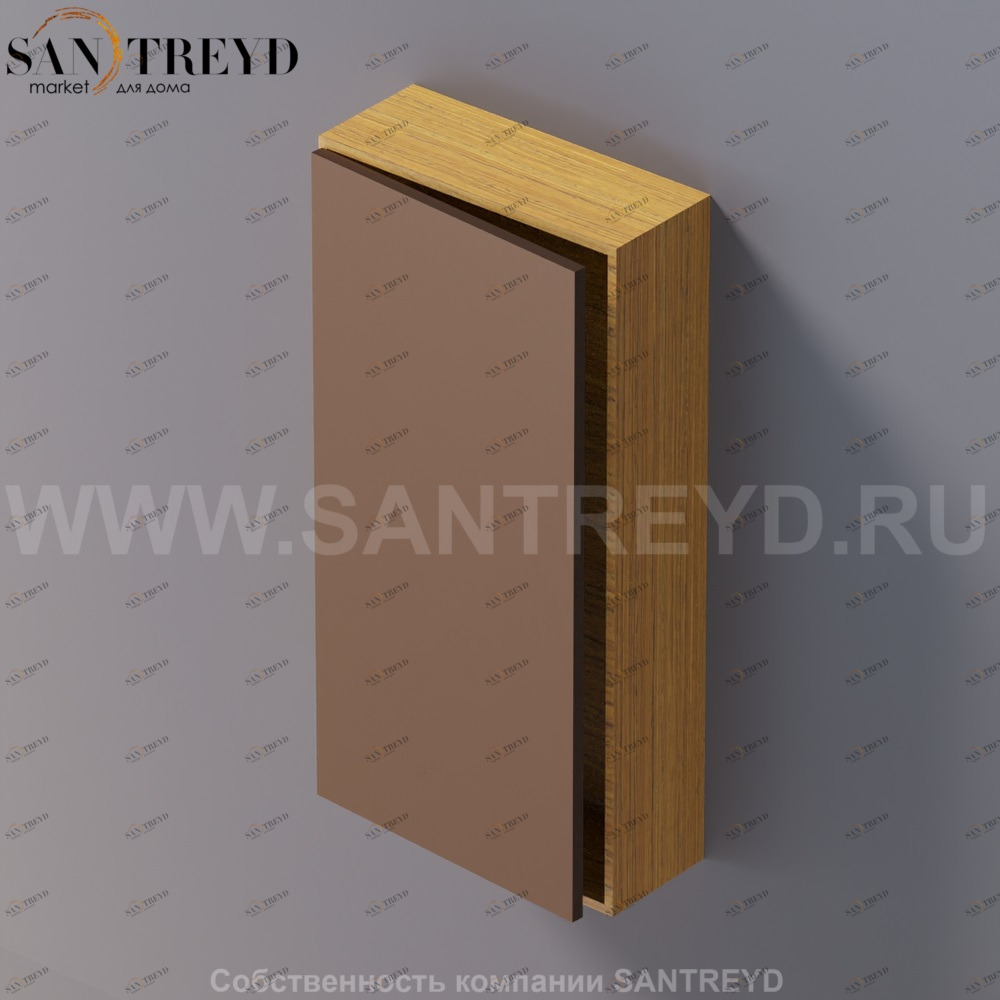 LIFT Модульный шкаф 80 см с левой дверью на доводчиках. Модули могут располагаться горизонтально и вертикально. Отделка: тик и темная бронза. AMOB052BRPTSX Agape