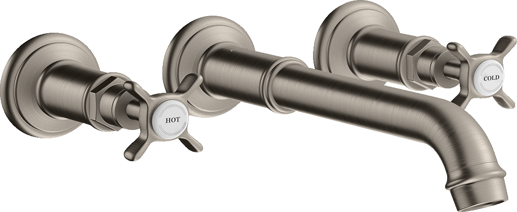 16532800 Смеситель для раковины на 3 отверстия, скрытого монтажа, настенный, с изливом 165 - 225 мм и поперечными ручками AXOR MONTREUX