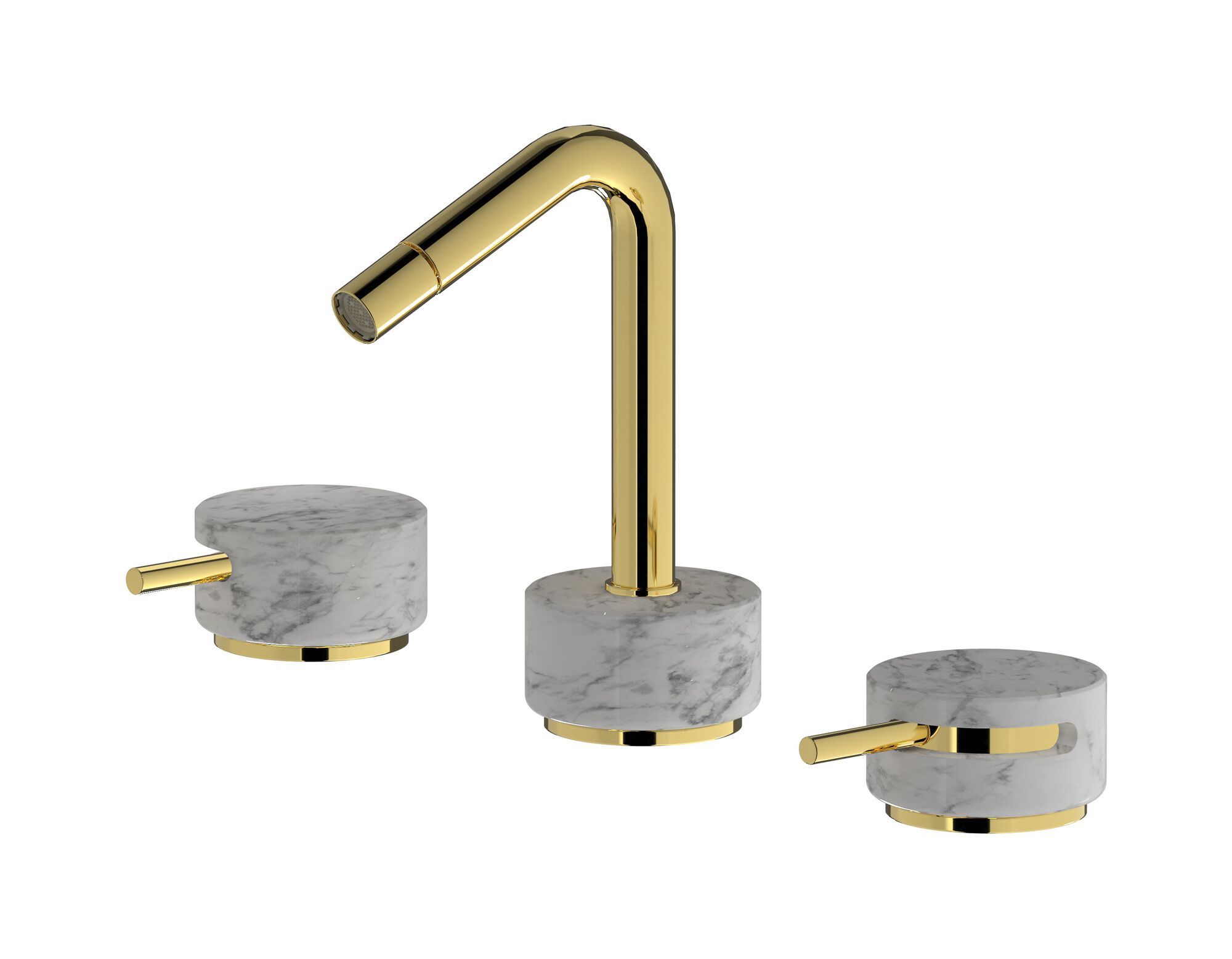 Смеситель для биде с 3 отверстиями для мраморной столешницы с автоматическим сливом IB мрамор + мрамор Elle ARCH-00121920 - Вид №14