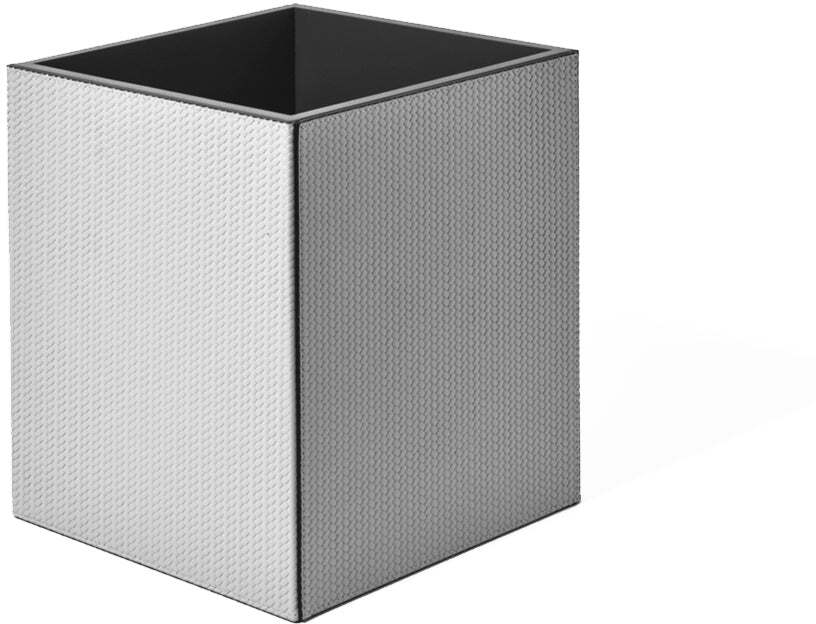 Квадратная маленькая корзина для бумаги - 20X20XH25 см / зернистая кожа_темно-серый