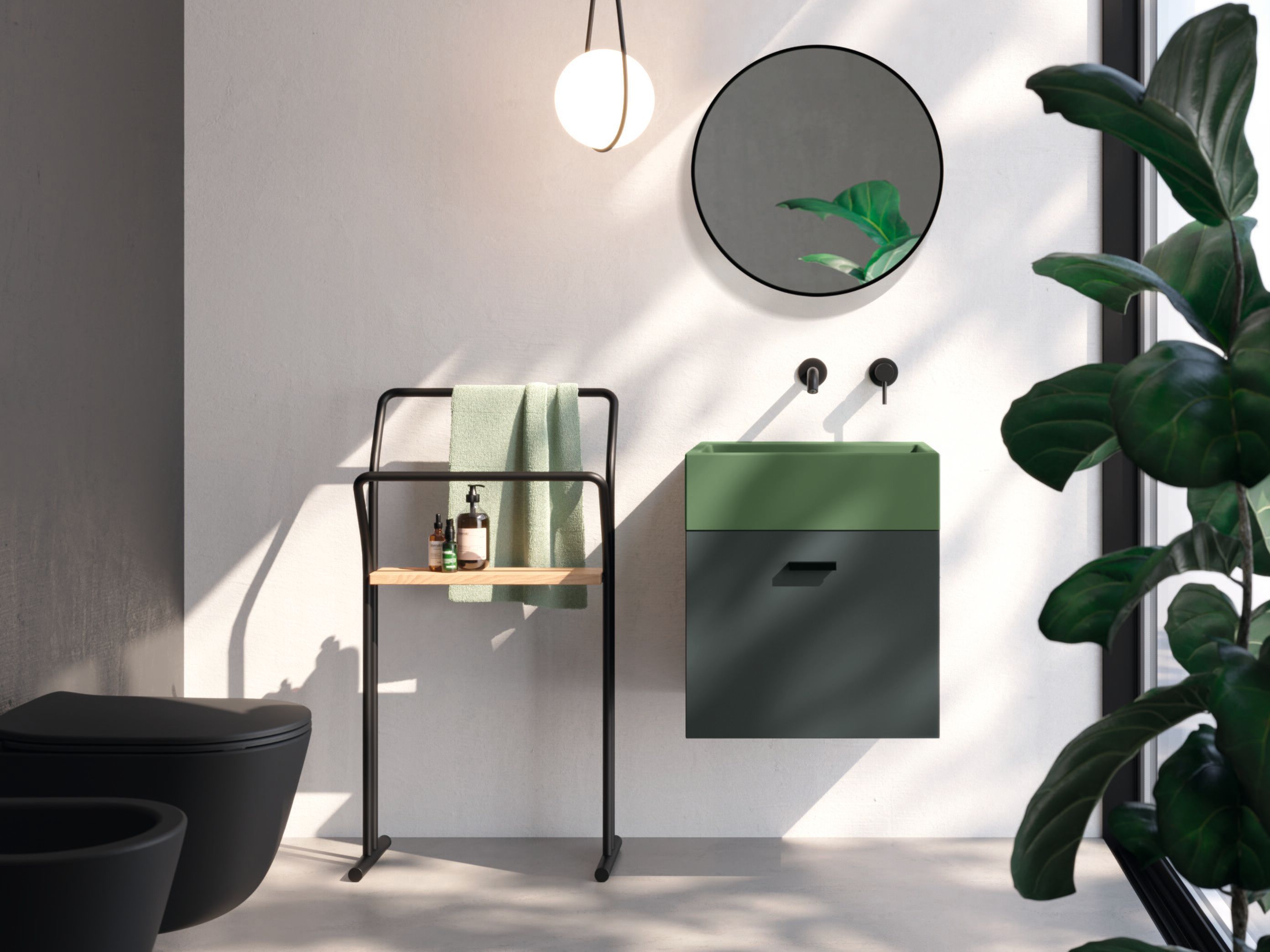 Подвесной шкаф для умывальника со встроенной раковиной COLAVENE оборки ARCH-00136243