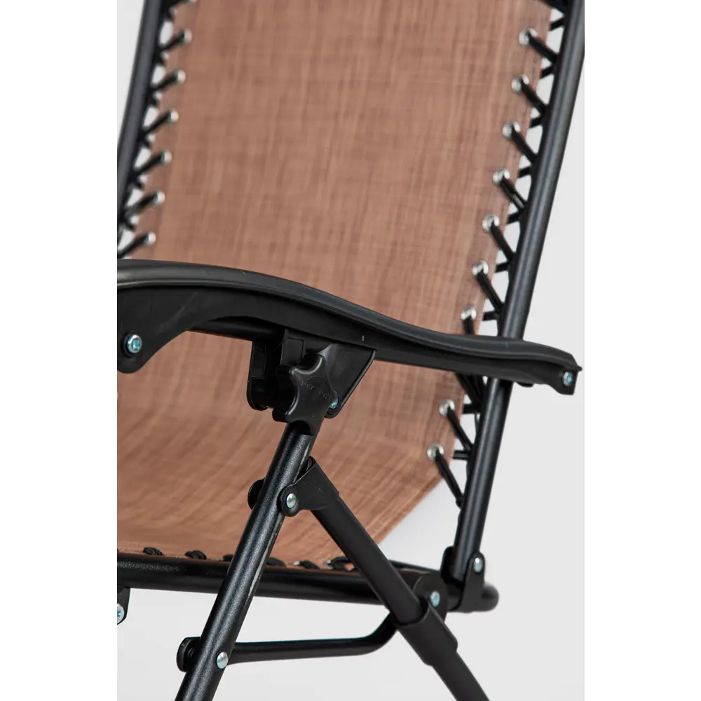 Шезлонг складной GreenGard Бриз 100x63x97 см сталь/ ткань черный/бежевый STLM-2131635 - Вид №3