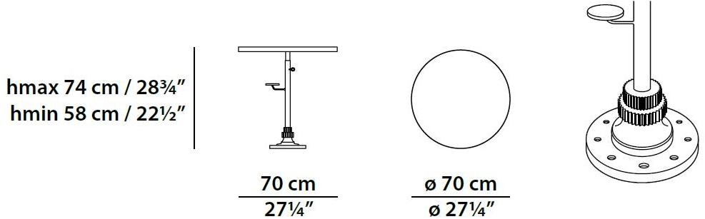 BAXTER Круглый журнальный столик с регулируемой высотой sun-id-1362565 - Вид №6