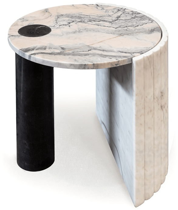 Mambo Unlimited Ideas Высокий круглый мраморный журнальный столик Helene sun-id-1416715 - Вид №2