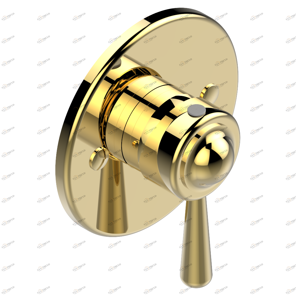 G7B-6540B Внешняя часть смесителя для душа однорычажного встраиваемого в стену 06540 Thg-paris Beaubourg с рукоятками Золото G7B 6540B CAT.F