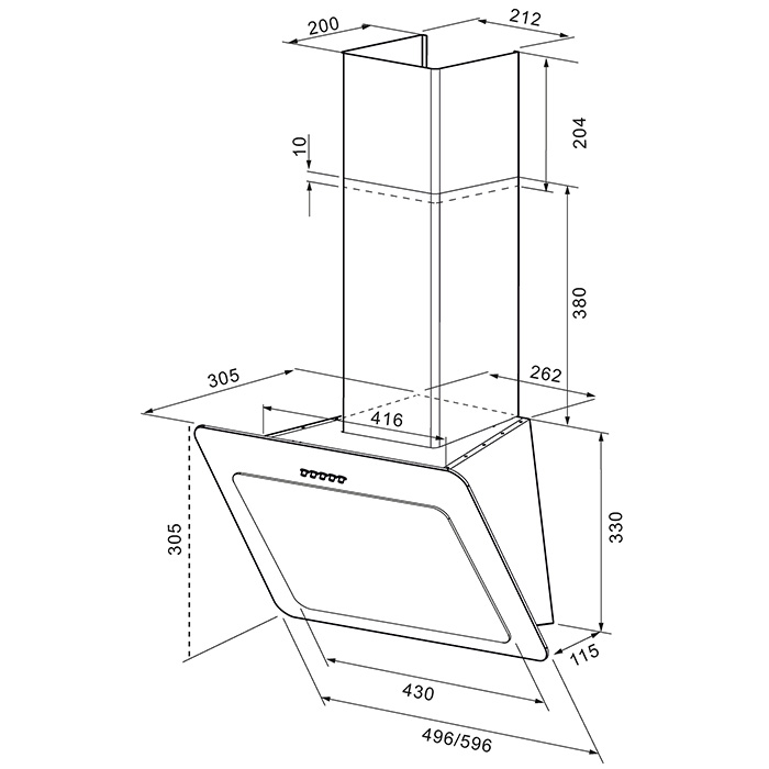 8118341 Вытяжка наклонная KRONA LIVA 600 S белый/белый STDN-0148923 - Вид №13