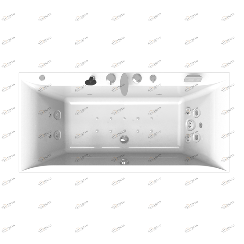 Гидромассаж "Специальный Chrome" на ванну Палермо (двигатель 1500 Вт, система "Turbo-pool", джет Релакс - 11 шт., джет Линц, Магнус - 3 шт.) Radomir 1-65-2-0-4-033