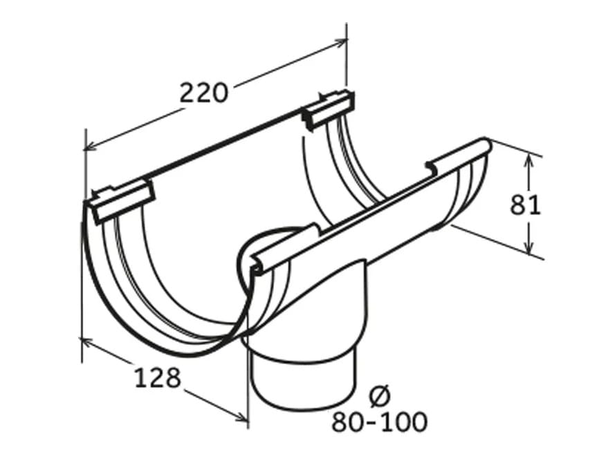 Соединение с водосточным желобом 125 First Corporation First Plast ARCH-00145262 - Вид №2