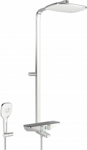 Oras 7593U-15 Смеситель с верхним душем rain shower, 6 V 7593U-15 Esteta Wellfit Хром/Серый