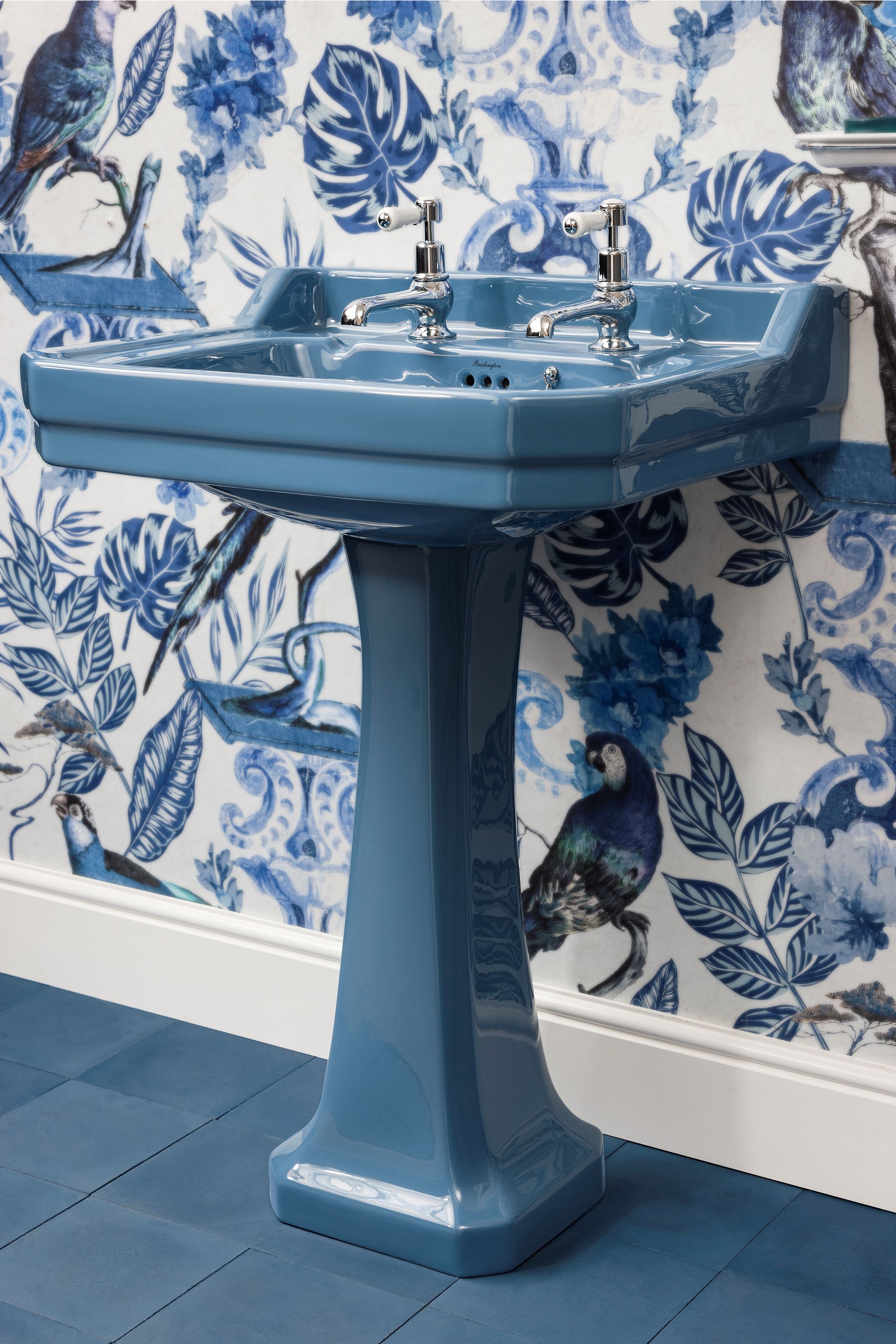 Прямоугольный умывальник из стекла на колонне Burlington На заказ ARCH-00028147 - Вид №9