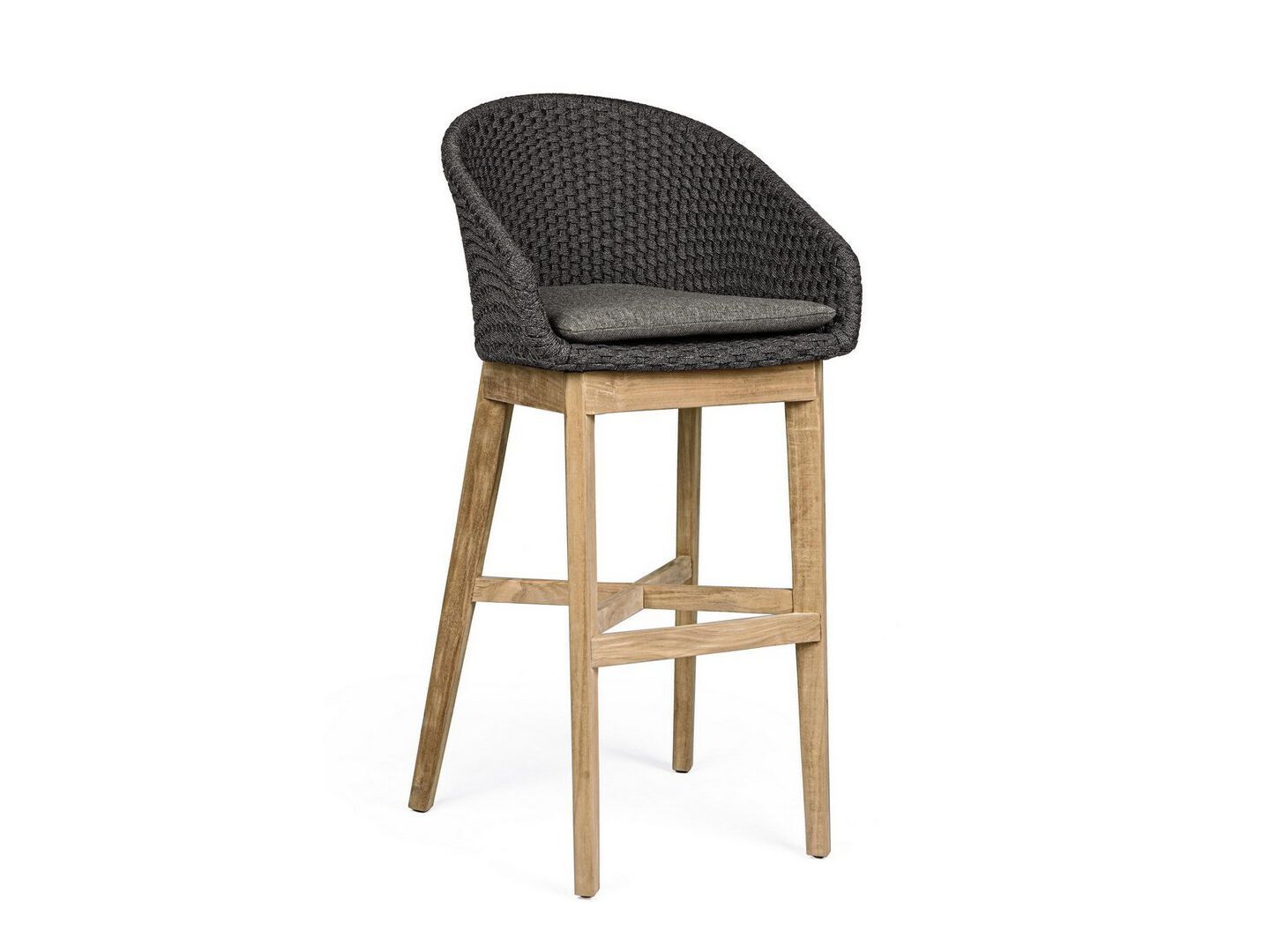 Высокий веревочный садовый стул с подставкой для ног BIZZOTTO Coachella ARCH-00132618