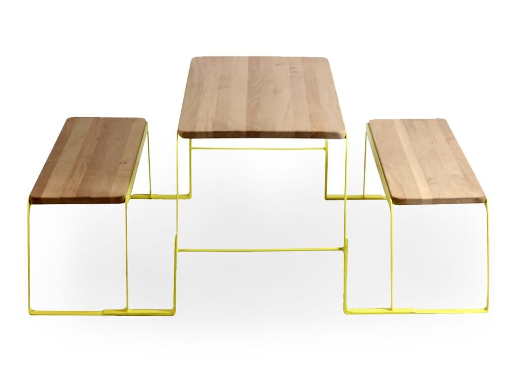 Цельный деревянный цельный стол со встроенными скамейками Alankaram KLOP ARCH-00022739 - Вид №4