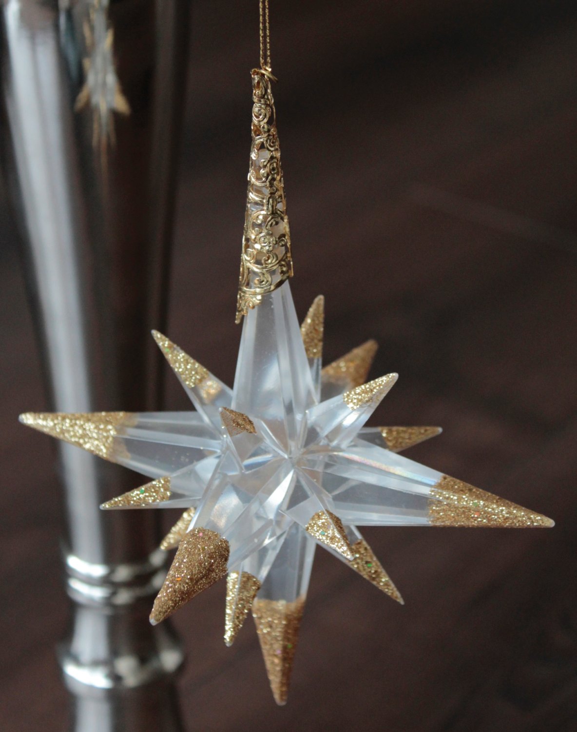 1322 331 a3 Декор звезда, акрил, 10 см, золото H-andreas  - Вид №4