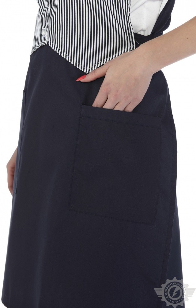 63500 Фартук-жилетка "Маша" синяя  Одежда для обслуживающего персонала  размер 44-54 Спецодежда  - Вид №6