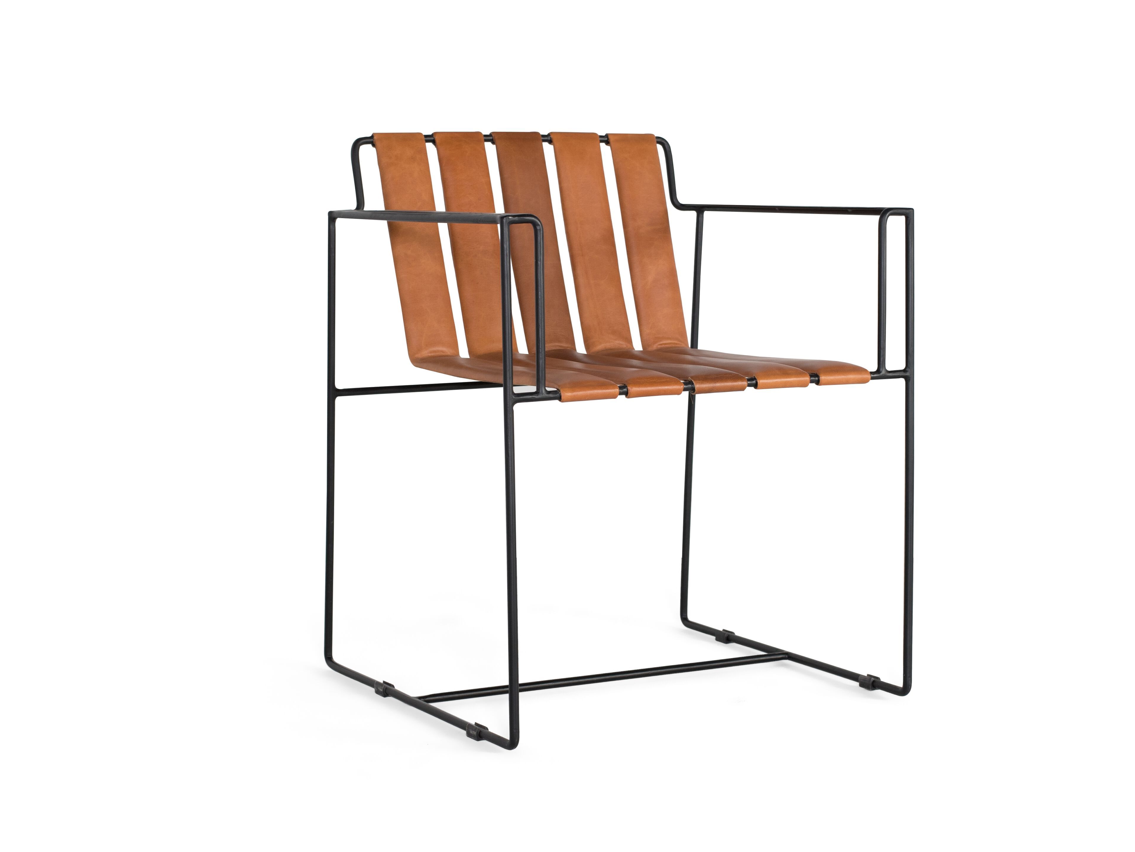 Кожаный стул с подлокотниками Giner y Colomer 1413 ARCH-00031807