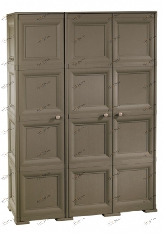 Шкаф платяной трехстворчатый пластиковый коричневый 164 см Omnimodus TONTARELLI ДЛЯ ЖИЗНИ 012089 Коричневый 