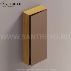 LIFT Модульный шкаф 100 см с правой дверью на доводчиках. Модули могут располагаться горизонтально и вертикально. Отделка: тик и темная бронза. AMOB053BRPTDX