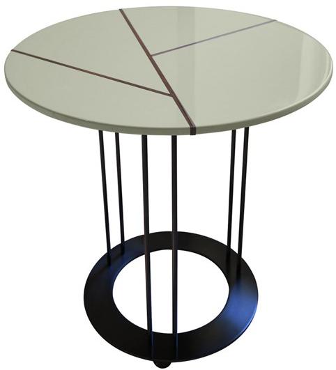 Garbarino Круглый журнальный столик из лакированного дерева Aureola Aur cf1 f  - Вид №3